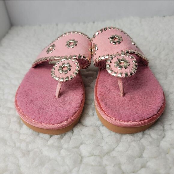 Jack Rogers Womens Slipper Flip Flops Comfort Sandals Size 6 Pink Faux Fur - Picture 2 of 11